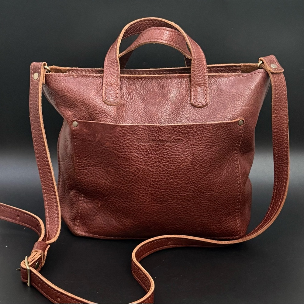 PLG PORTLAND Leather Goods “Almost Perfect” Mini Crossbody Zip Tote Bag